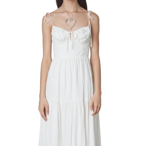 White Linen Maxi Dress by NIA - Picture 3 of 10